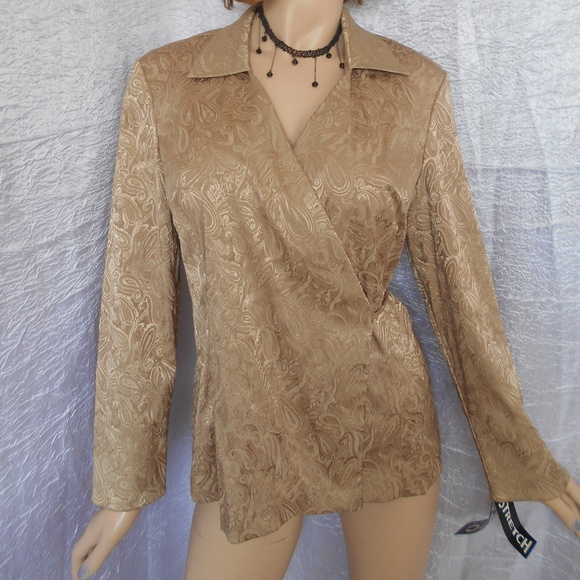 Worthington Tops - Nwt WORTHINGTON Gold Dressy Faux Wrap Jacket 10P